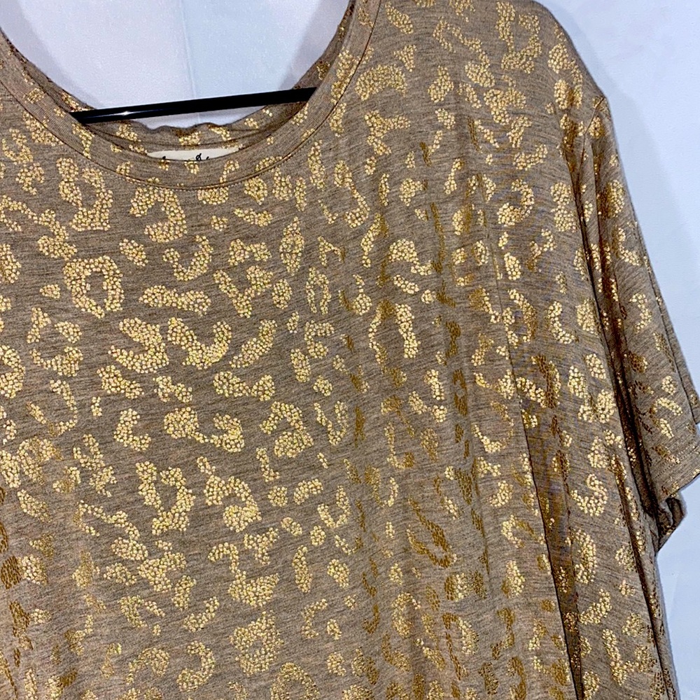 Tan and Gold stylish leopard print top